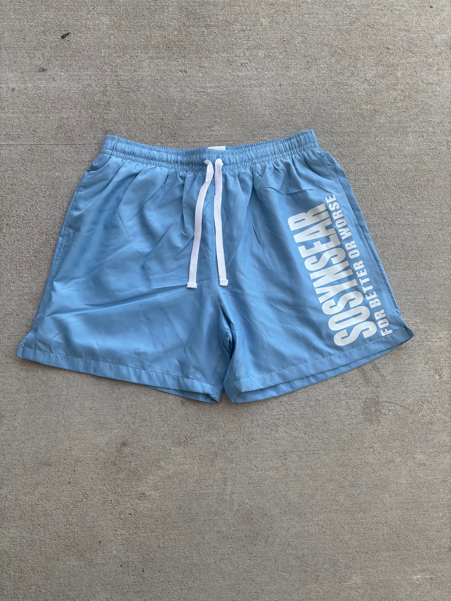 Blue nylon shorts