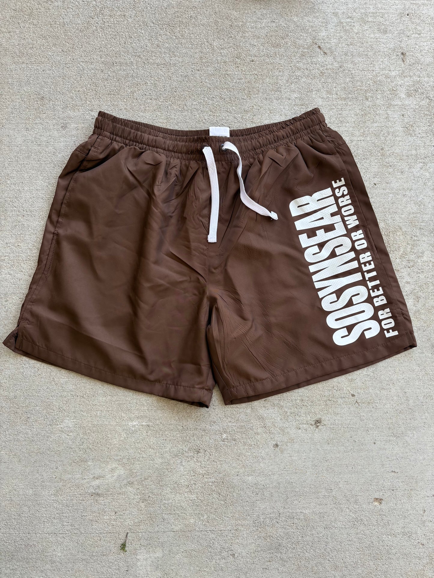 Brown nylon shorts